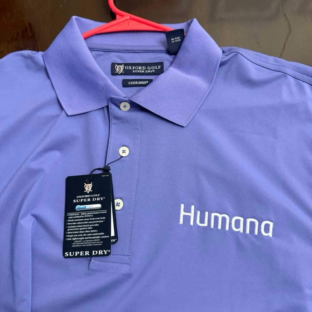 Humana logo Oxford Golf Men's Lavender Polo Shirt